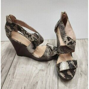 Aldo Snakeskin Cross Banded Wedge Woman's Size 37